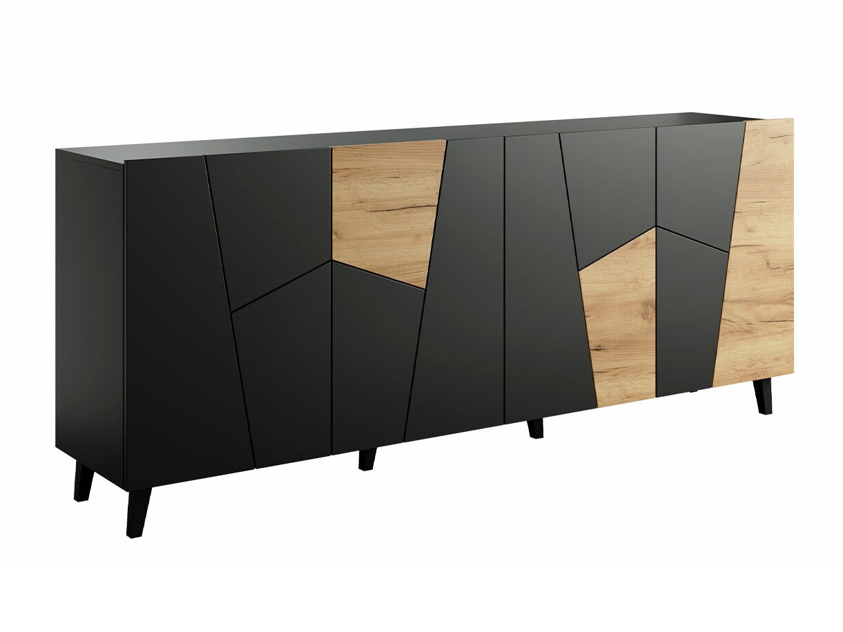 Dressoir Charlotte 180 (Zwart + Craft eiken)