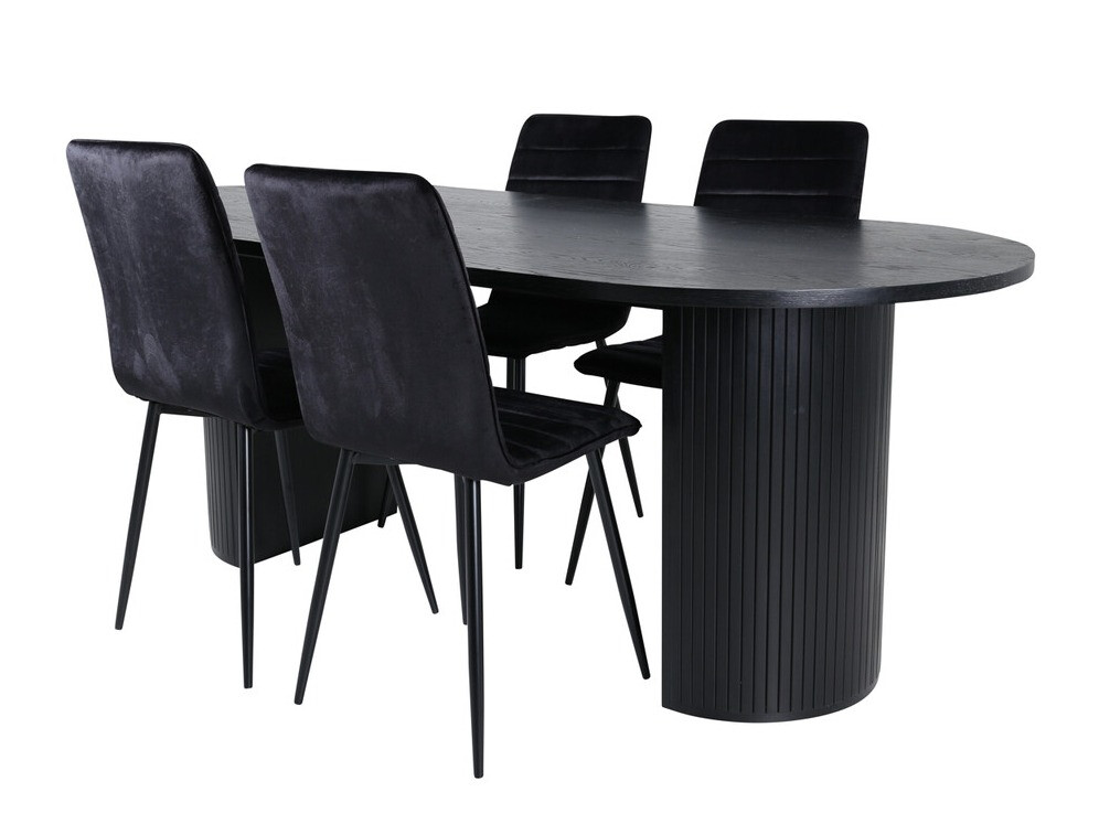 Eetkamerset Dallas 3325 (Zwart)