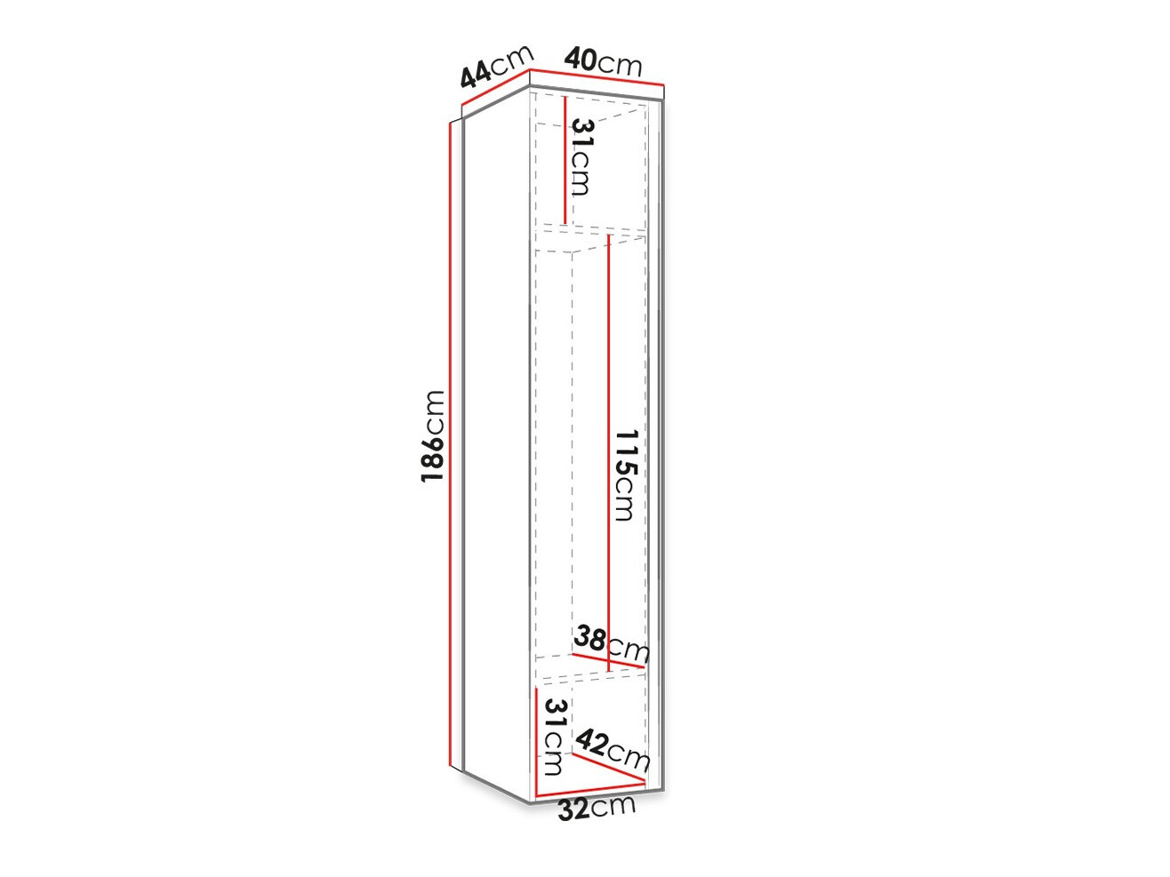 Kledingkast Hartford 369 (Artisan eiken + Zwart)