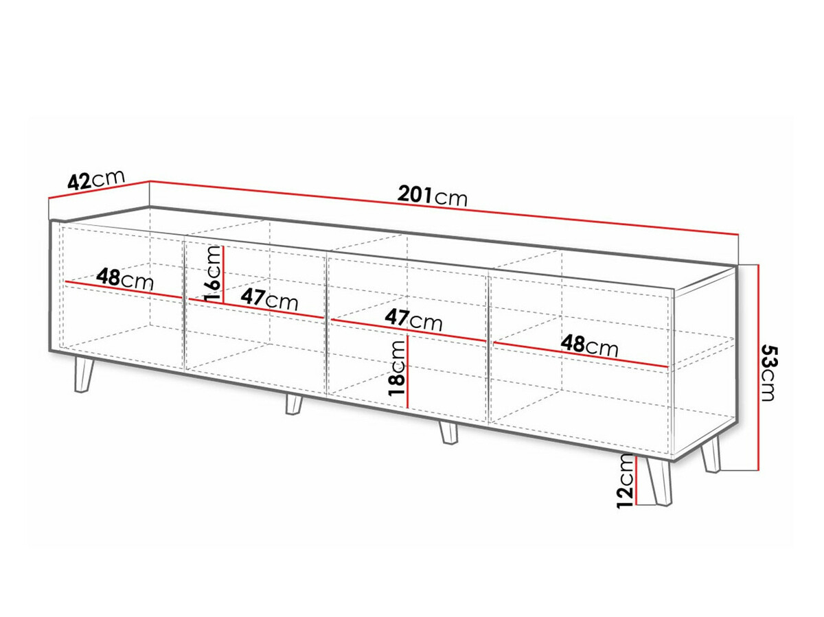 TV-meubel Charlotte 181 (Zwart)
