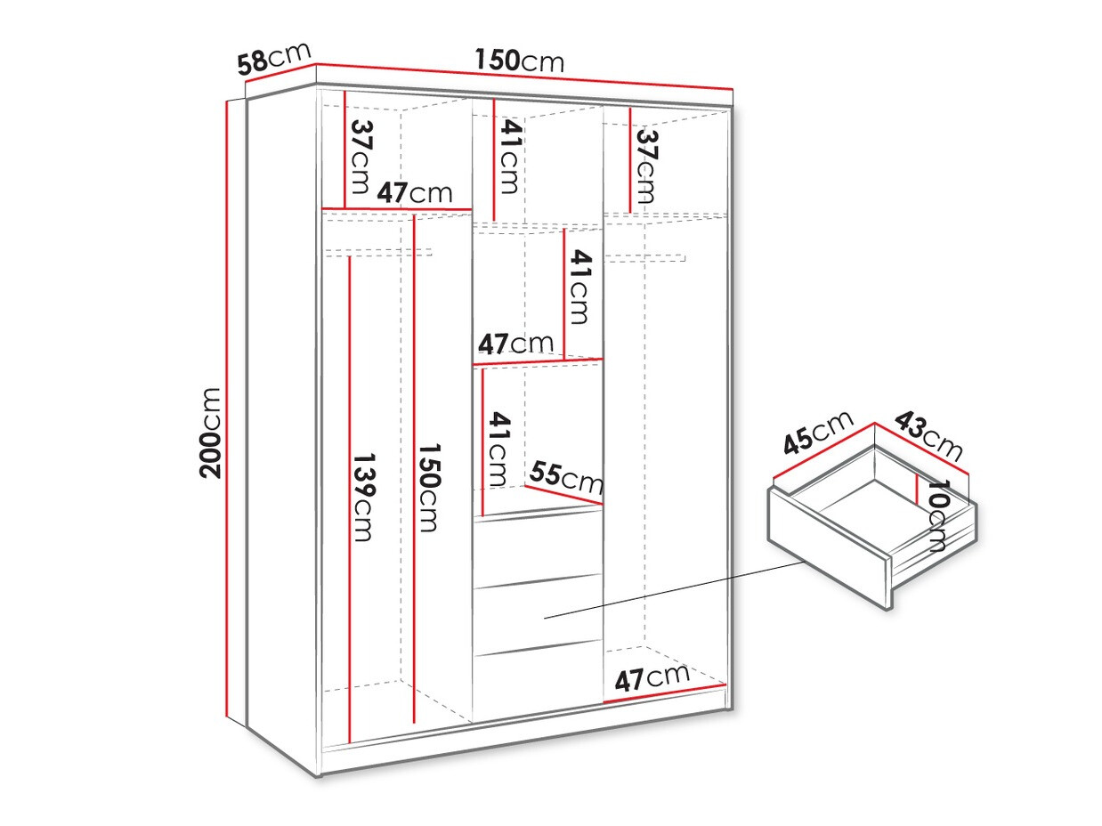 Kledingkast Enolevo 113 (Wit)