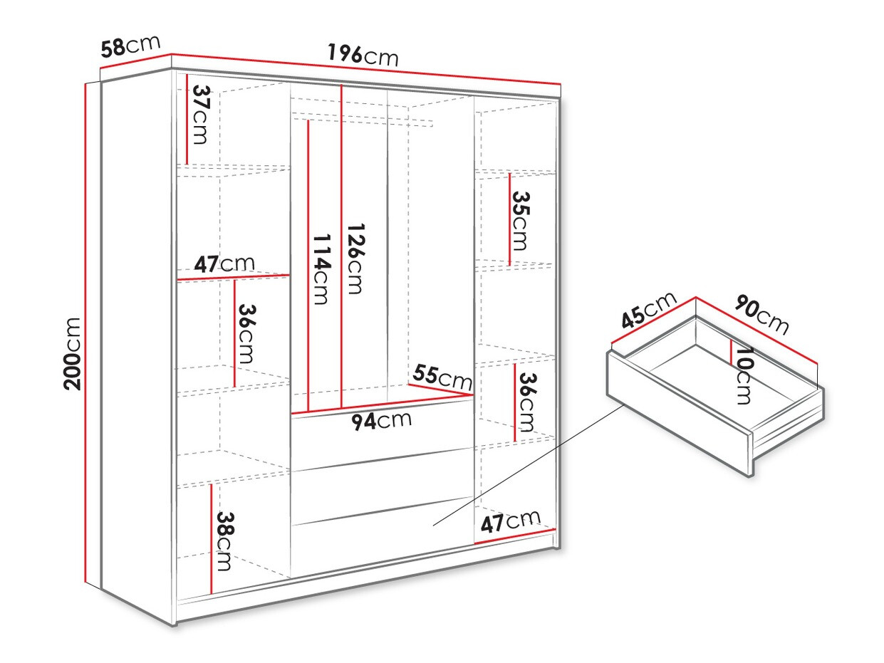 Kledingkast Enolevo 114 (Wotan eik)
