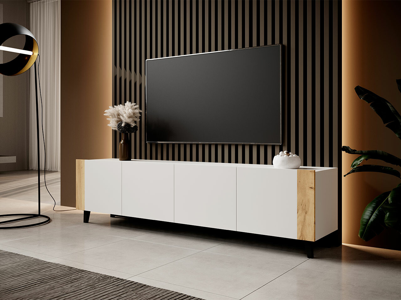TV-meubel Charlotte 184 (Wit + Craft eiken)