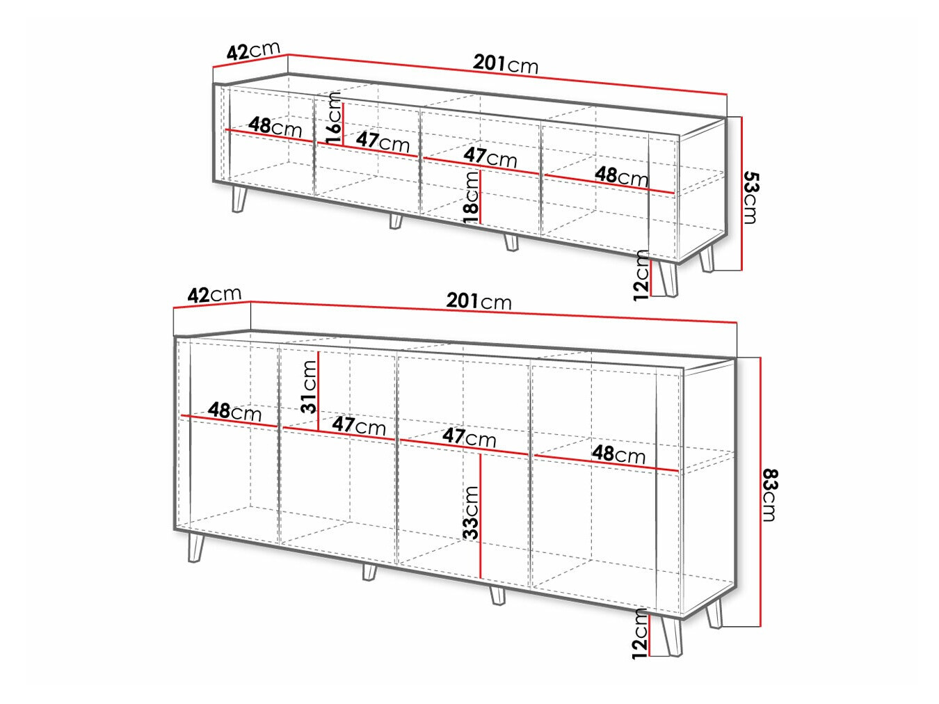 Woonkamerset Charlotte 185 (Wit + Craft eiken)