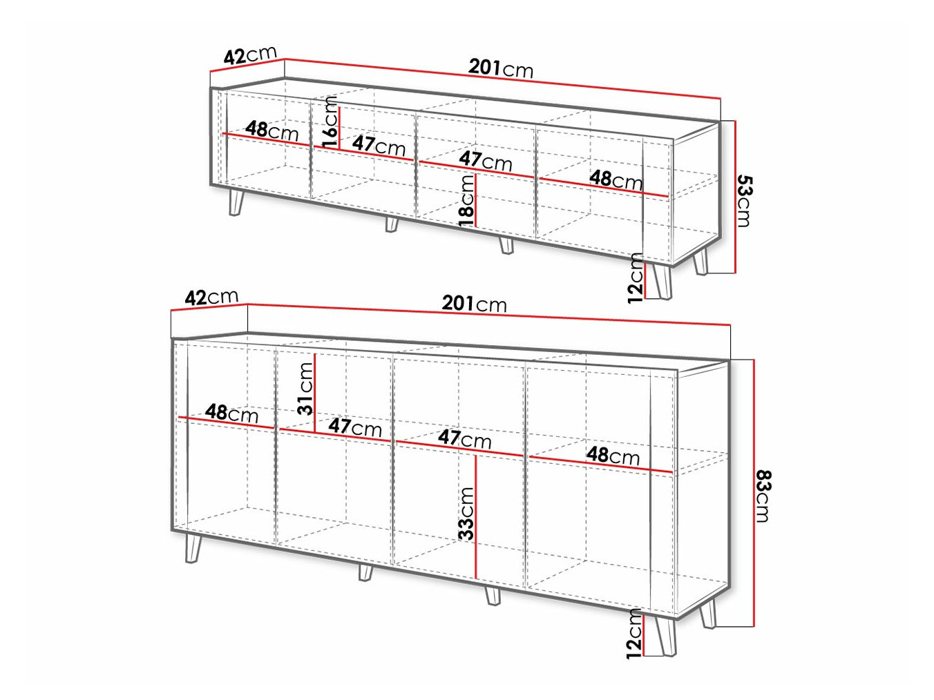 Woonkamerset Charlotte 185 (Zwart + Craft eiken)