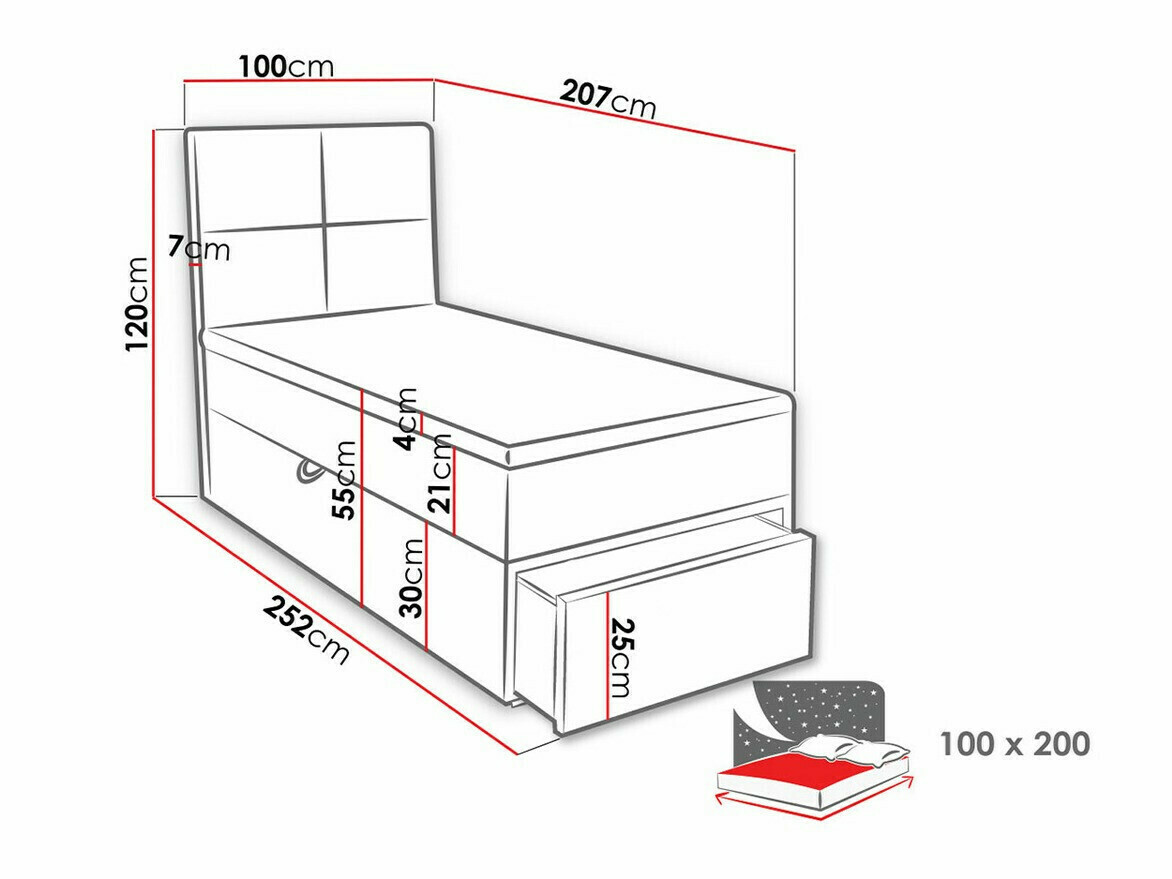 Boxspring Eugene 100 (Muna 14)
