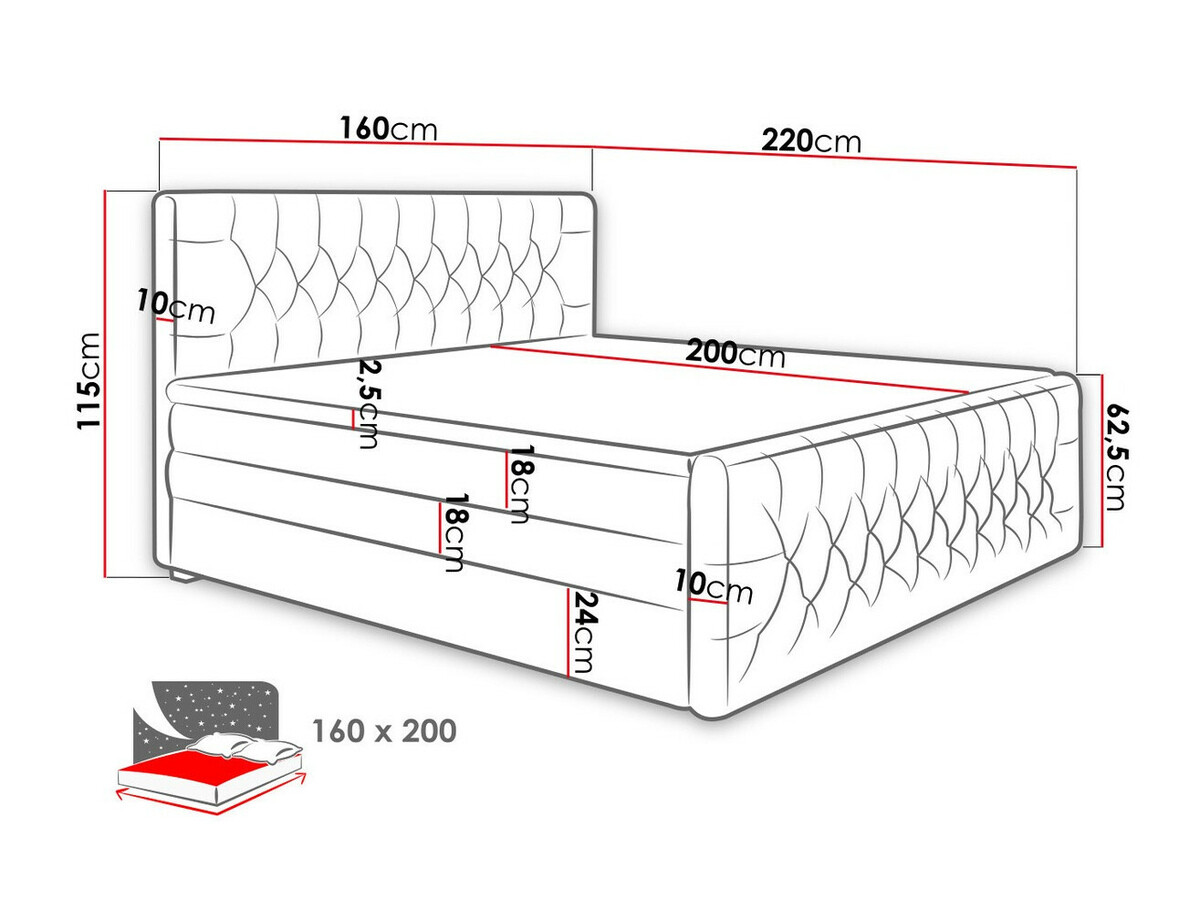 Boxspring Nashville 110 (Trinity 16)