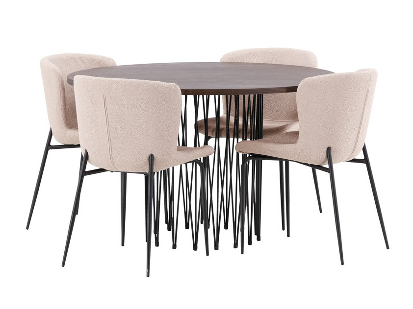 Eetkamerset Dallas 3379 (Beige + Zwart)