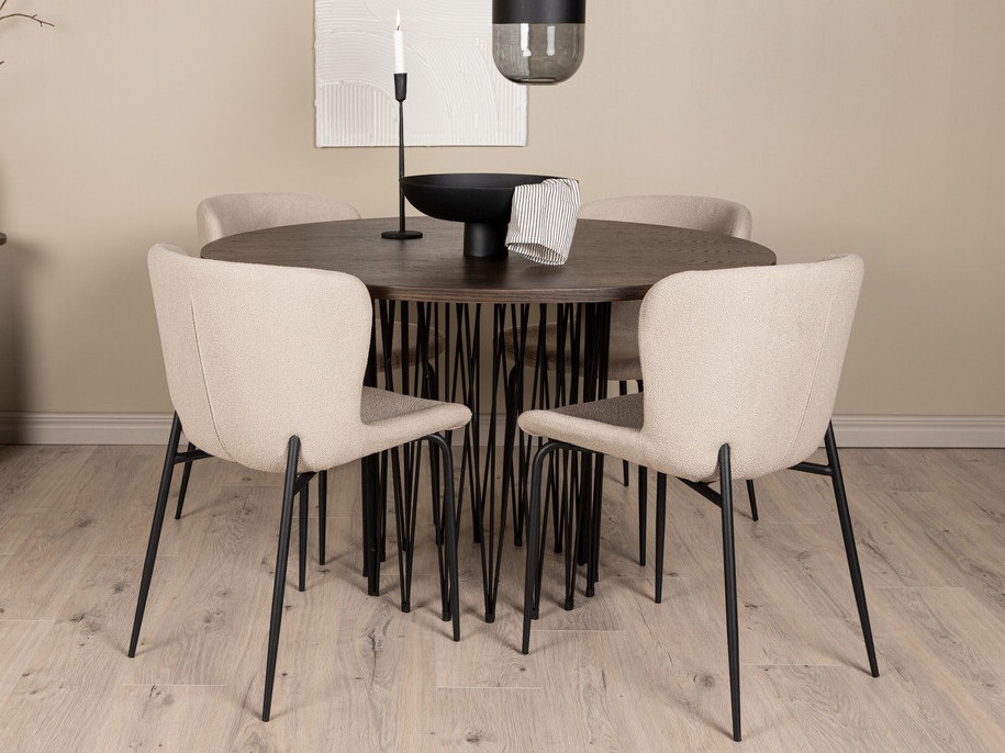 Eetkamerset Dallas 3379 (Beige + Zwart)