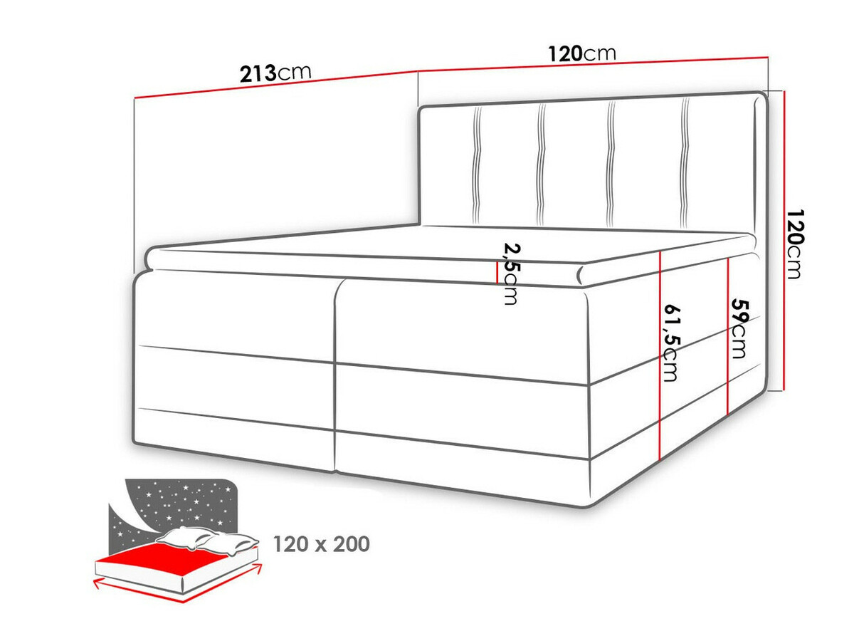 Boxspring Baltimore 139 (Kameleon 04 + Kameleon 15)