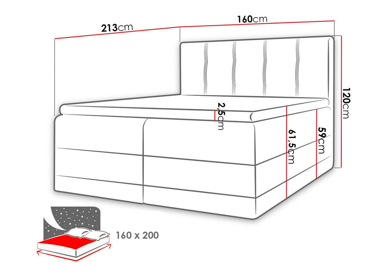 Boxspring Baltimore 139 (Kameleon 92 + Kameleon 84)