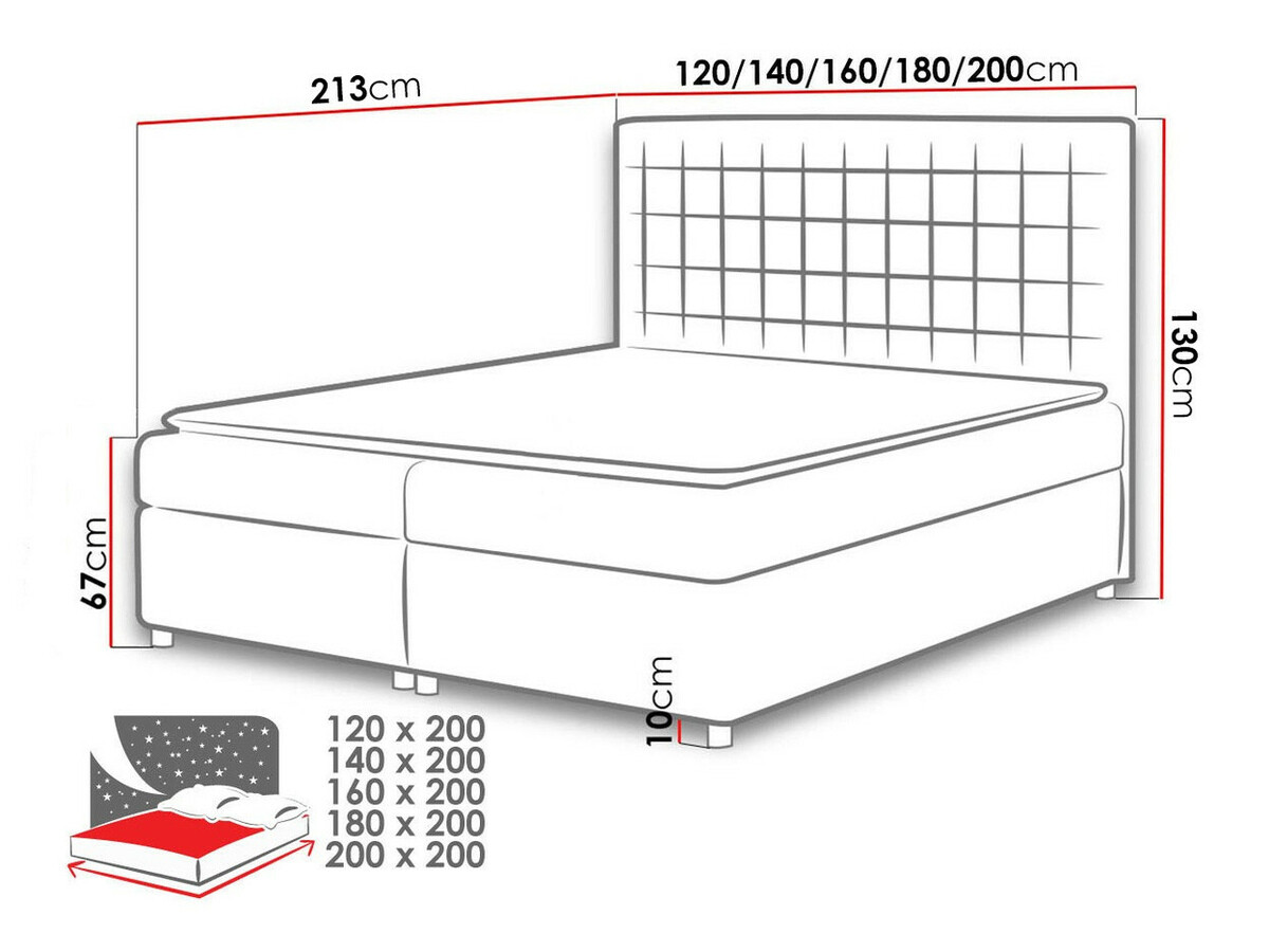 Boxspring Baltimore 115 (Manila 37)