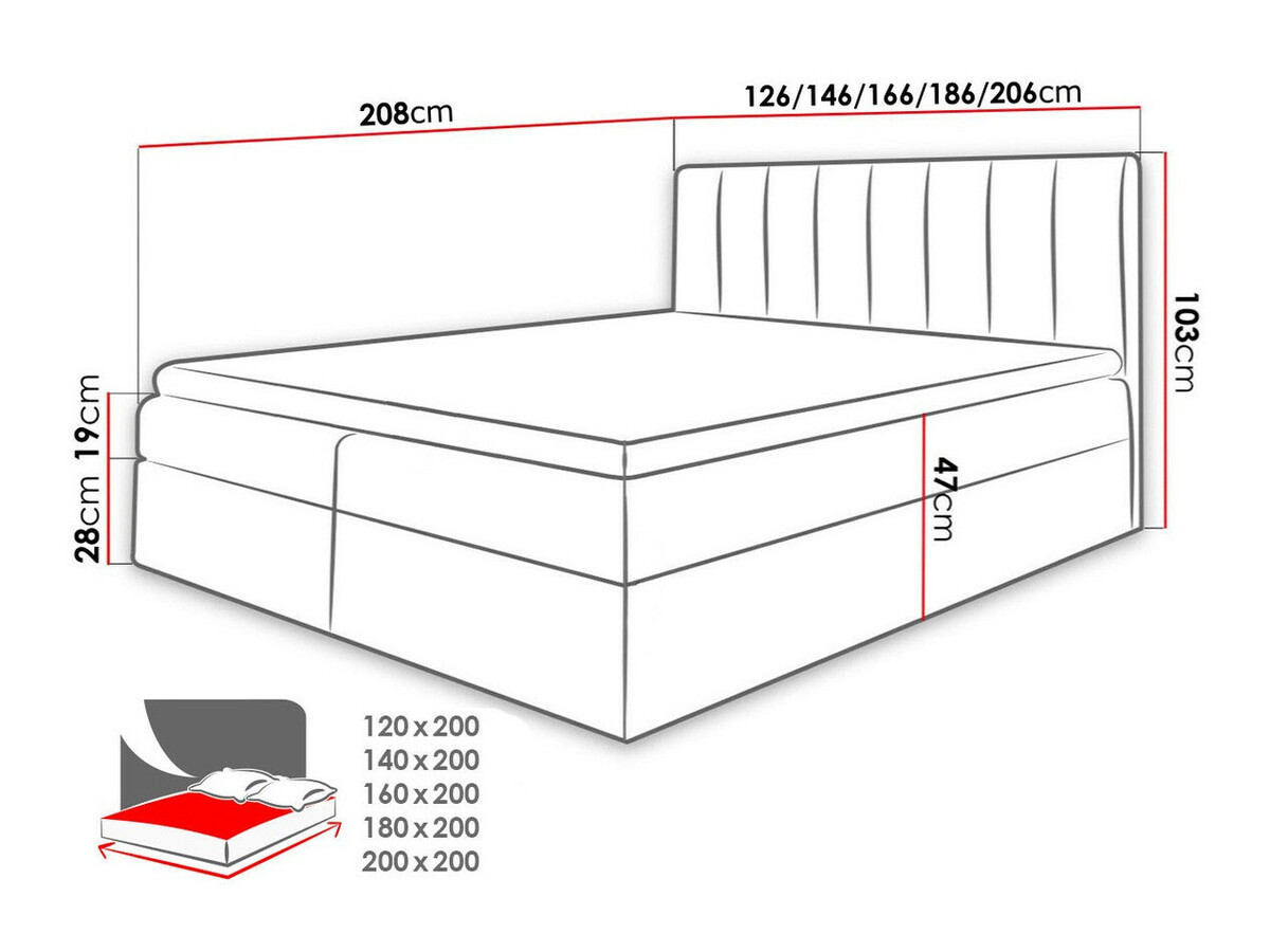 Boxspring Baltimore 125 (Soft 017 + Spirit 13)