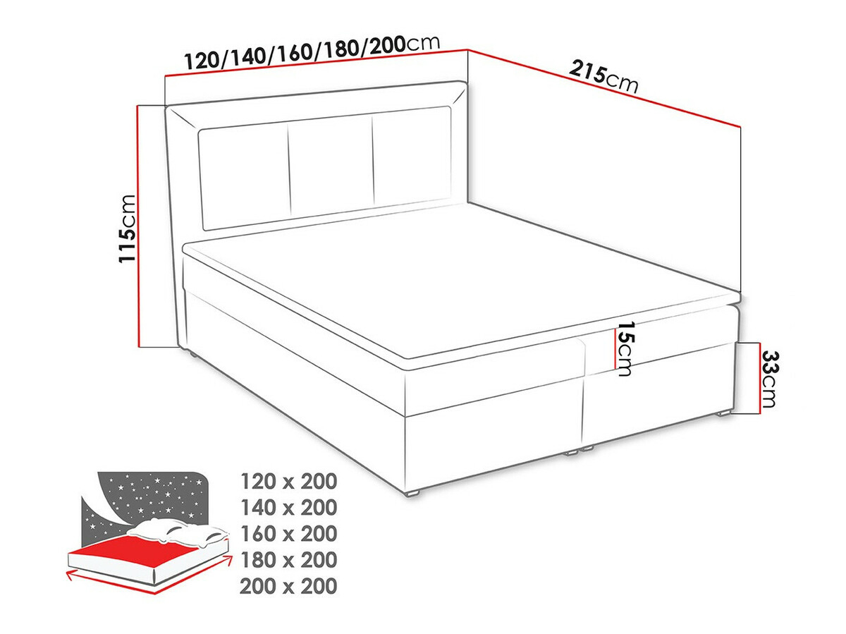 Boxspring Pomona 112 (Victoria 14 869)