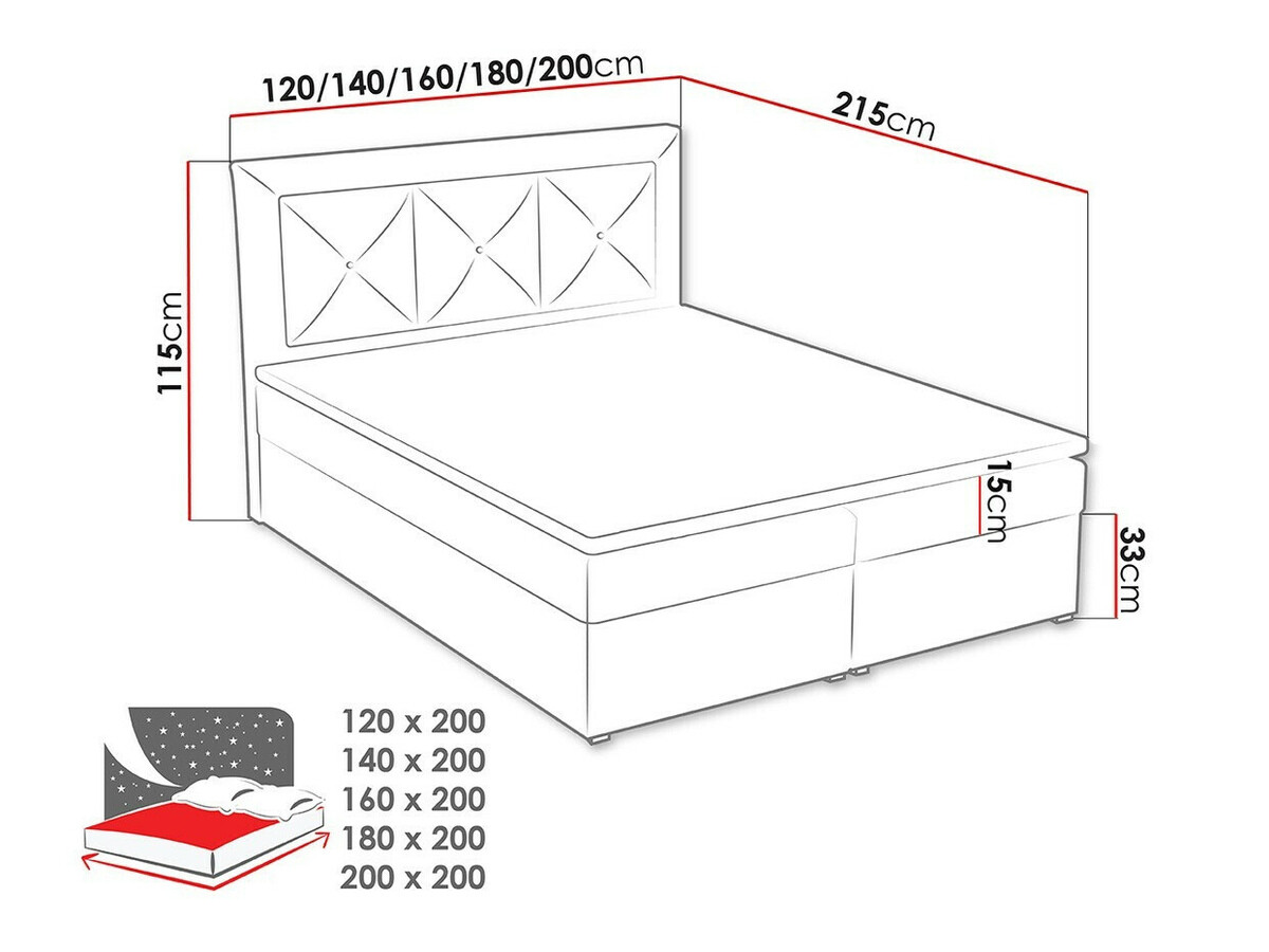 Boxspring Pomona 113 (Victoria 14 866)