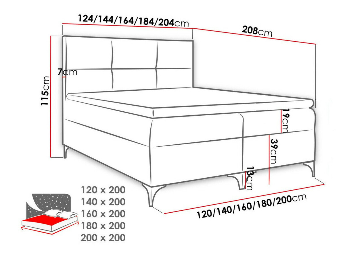 Boxspring Baltimore 133 (Manila 28)