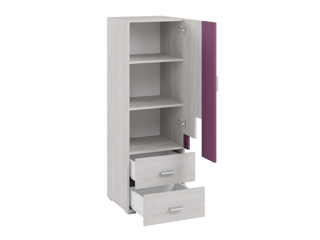 Boekenkast Omaha D130 (Gebleekt grenen + Paars)