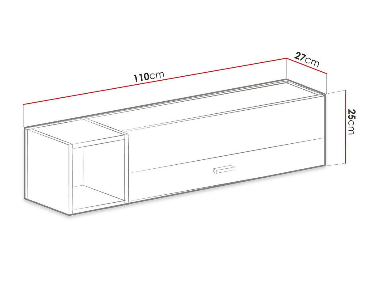 Wandkast Omaha D136 (Gebleekt grenen + Bruin)