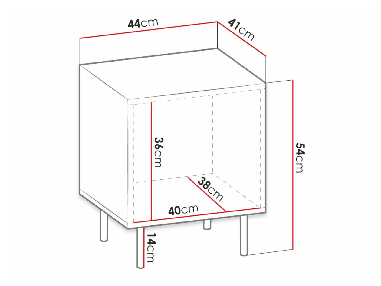 Een set nachtkastjes Lorelbo 102 (Wit + Zwart)