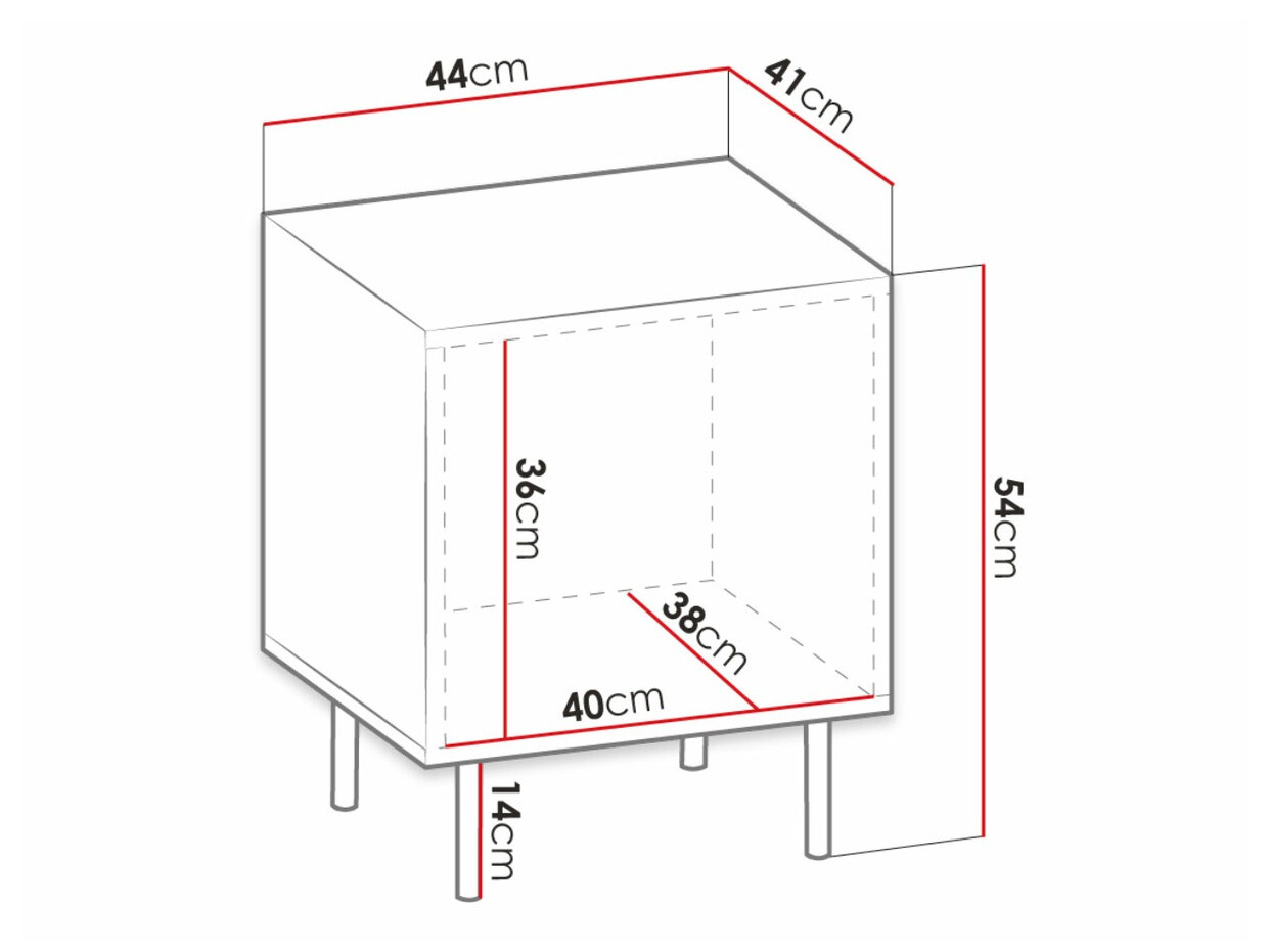 Een set nachtkastjes Lorelbo 102 (Wotan eik + Zwart)