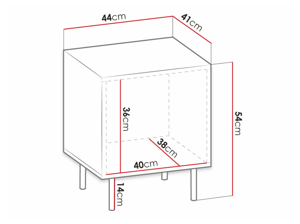 Een set nachtkastjes Lorelbo 102 (Zwart + Gouden)