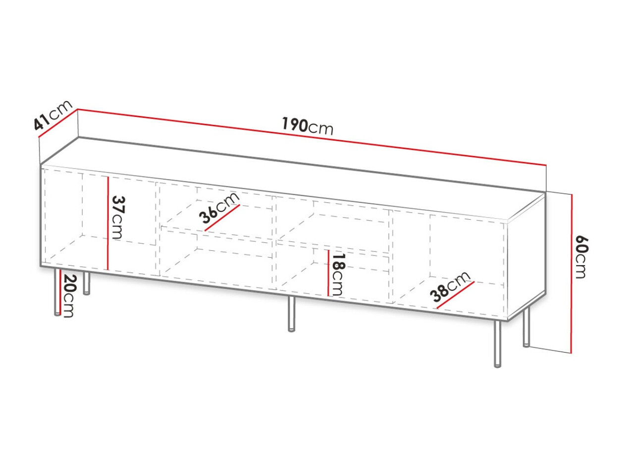 TV-meubel Lorelbo 103 (Wit + Zwart)