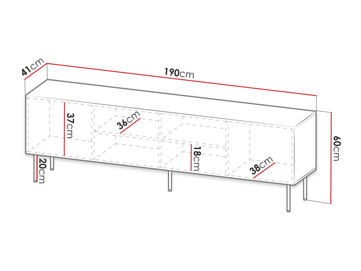 TV-meubel Lorelbo 103 (Wotan eik + Zwart)