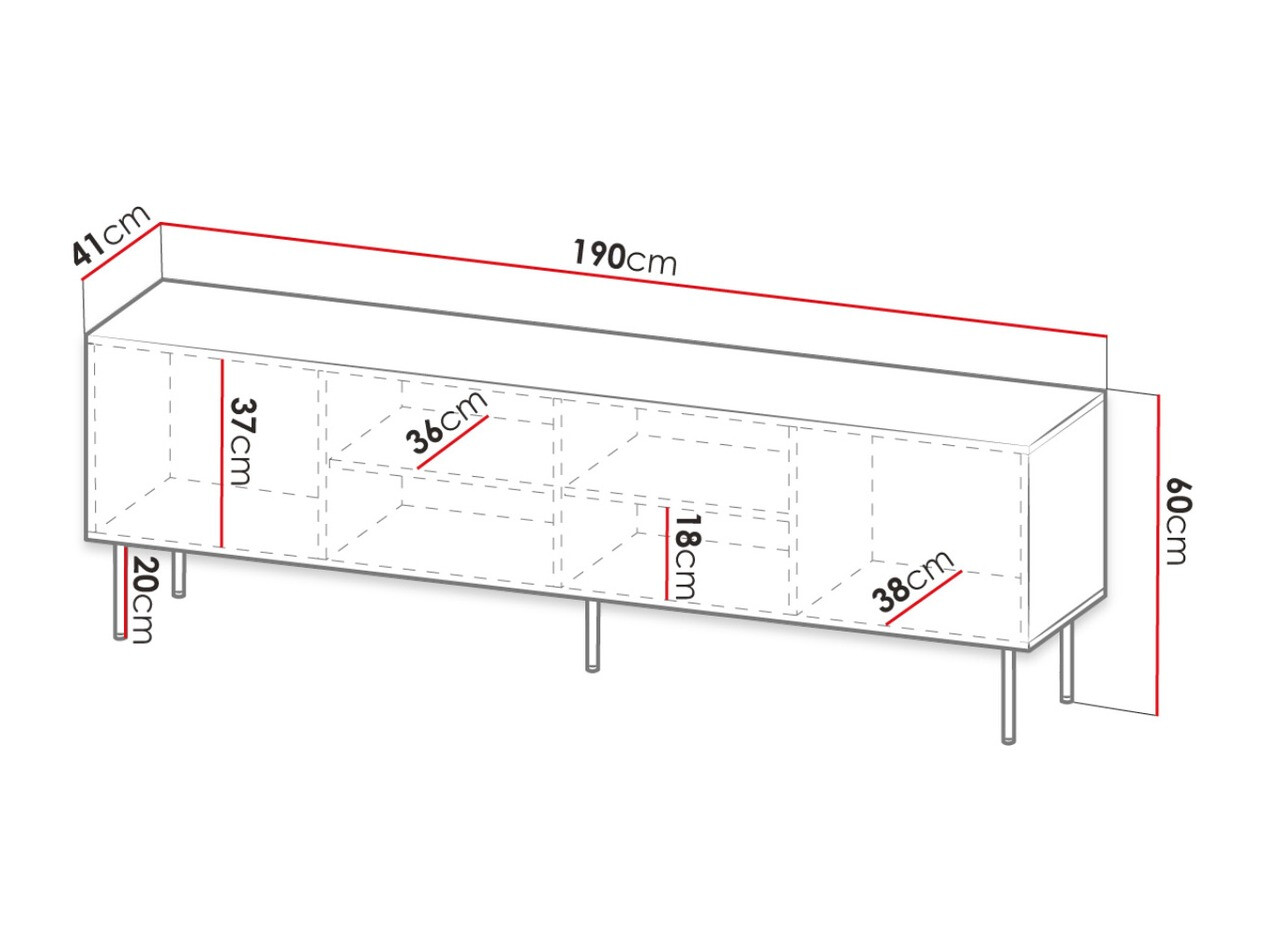 TV-meubel Lorelbo 103 (Zwart + Gouden)