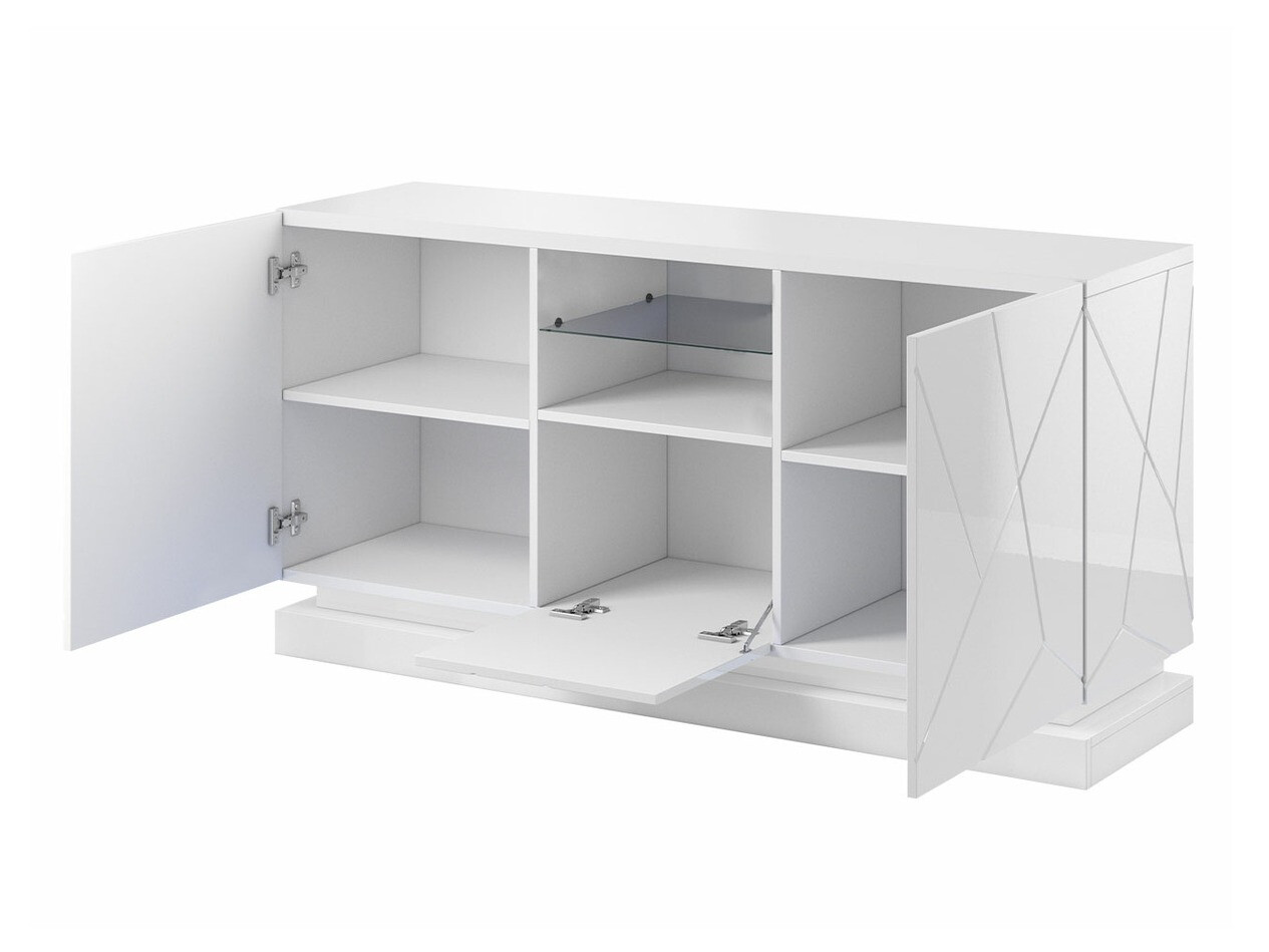 Dressoir Charlotte 186 (Wit + Glanzend wit)