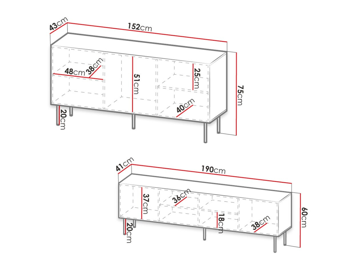 Woonkamerset Lorelbo 104 (Wotan eik + Zwart)