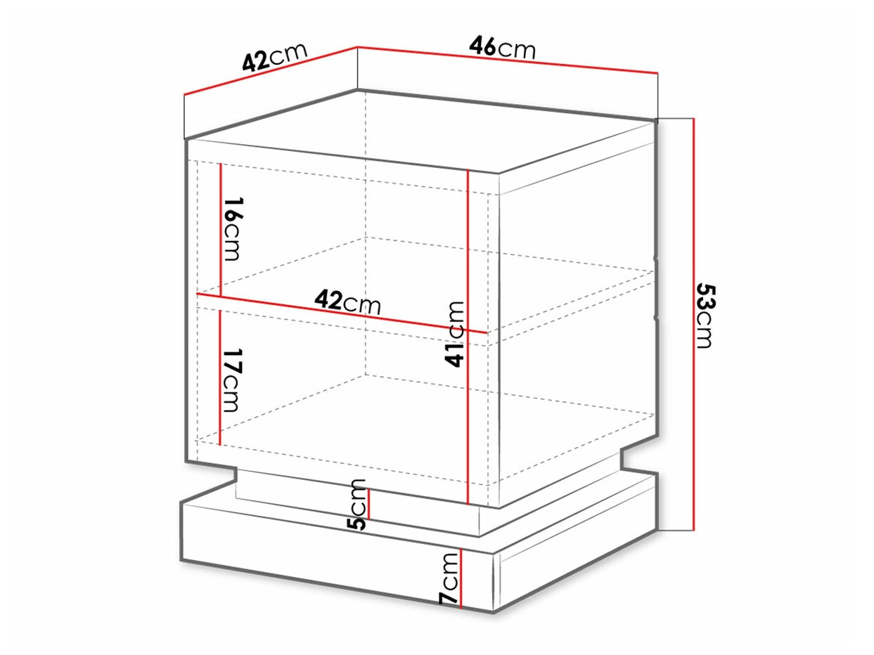 Een set nachtkastjes Charlotte 187 (Wit + Glanzend wit)