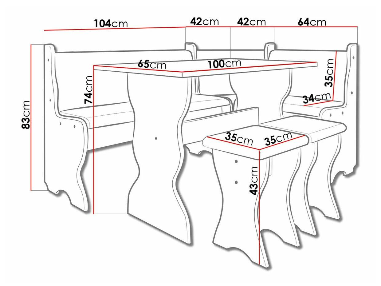 Keukenhoekmeubel Reading 100 (Ambachtelijke gouden eik + Hugo 100)