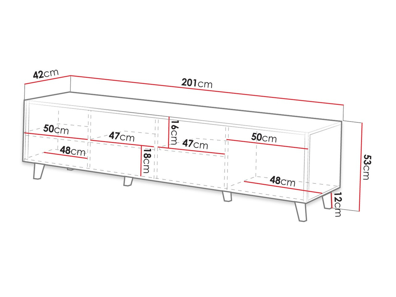 TV-meubel Comes I (Antraciet)