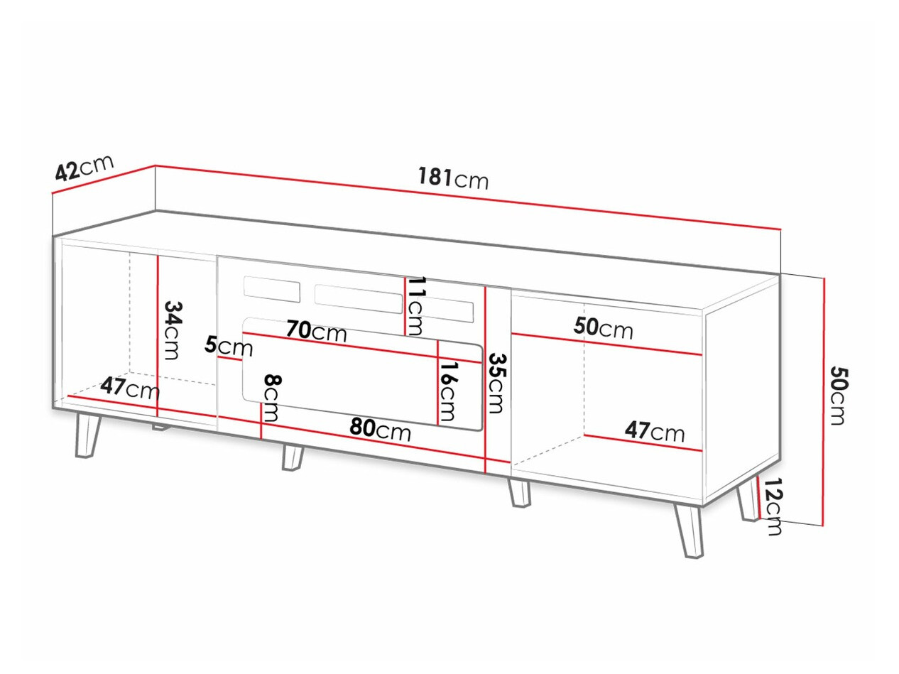 TV-meubel Comes II (Antraciet)