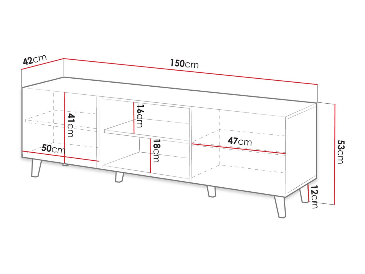 TV-meubel Comes (Wotan eik)