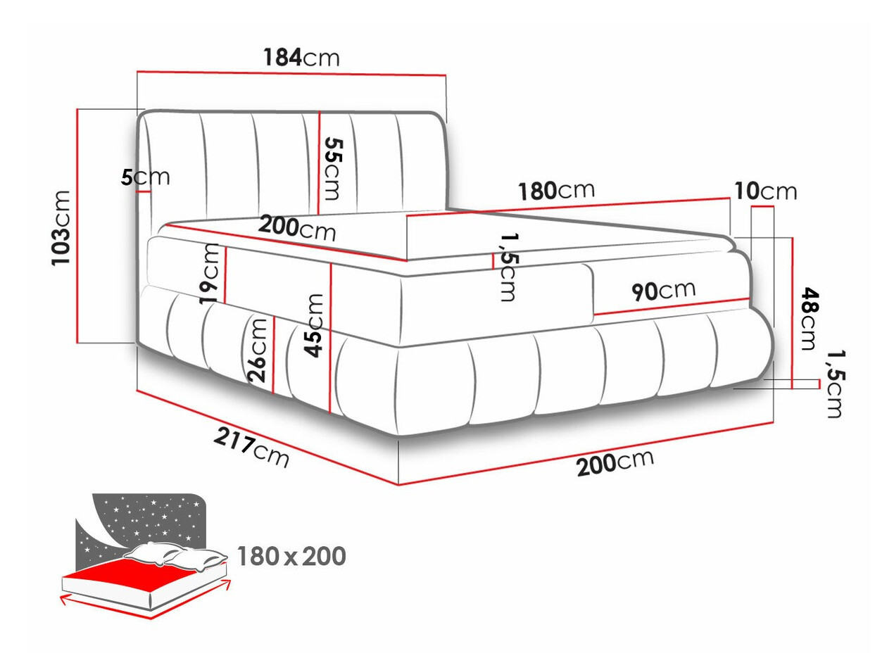 Boxspring Baltimore 152 (Kronos 22)