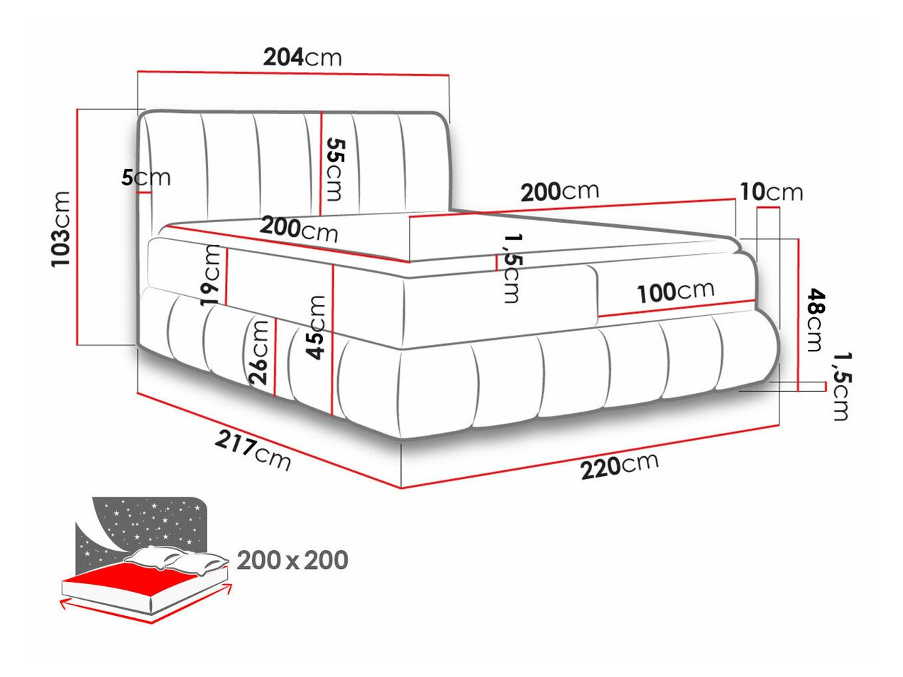 Boxspring Baltimore 152 (Kronos 26)