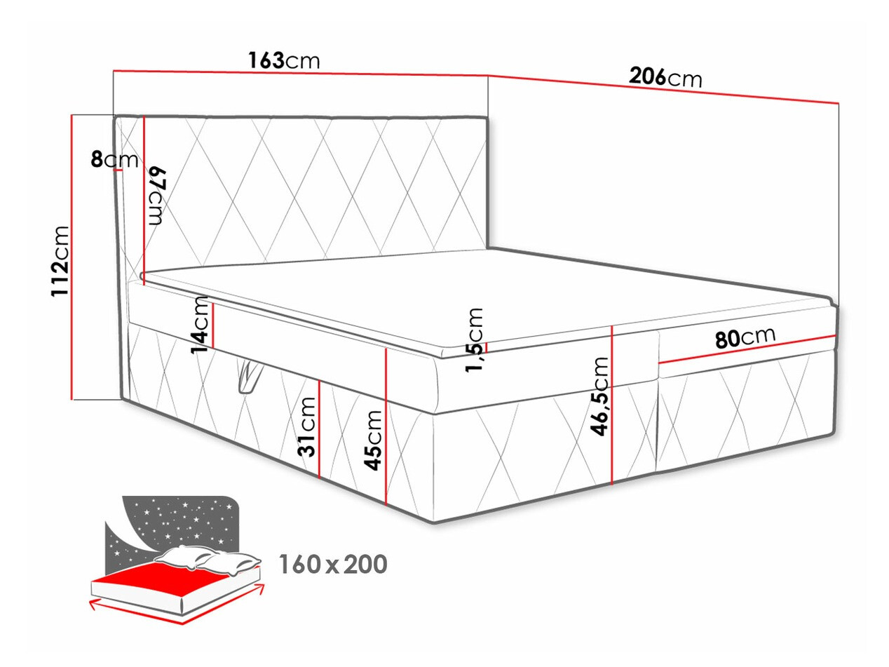 Boxspring Comfivo 225 (Magic Velvet 2227)
