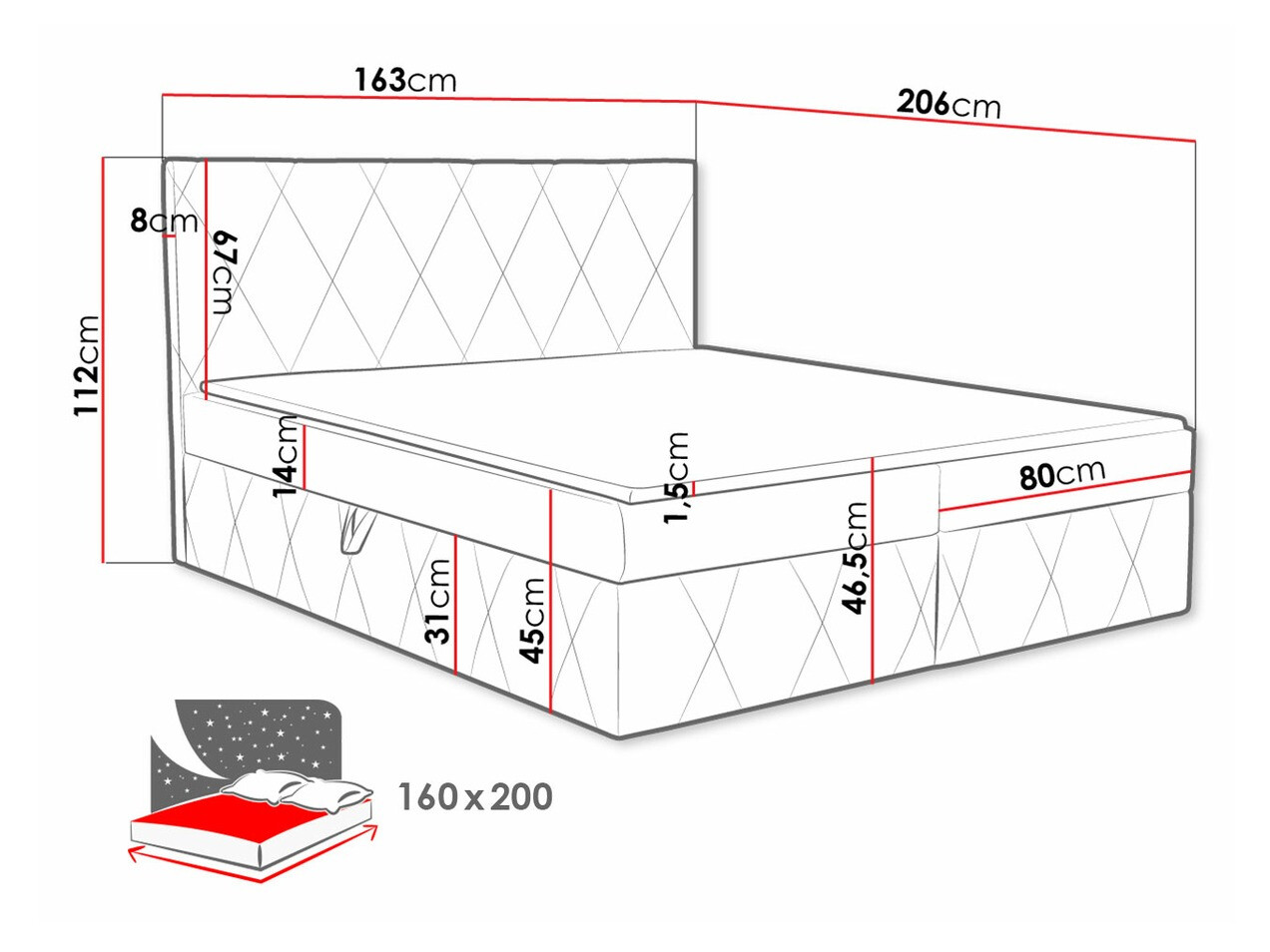 Boxspring Comfivo Avis (Magic Velvet 2217)