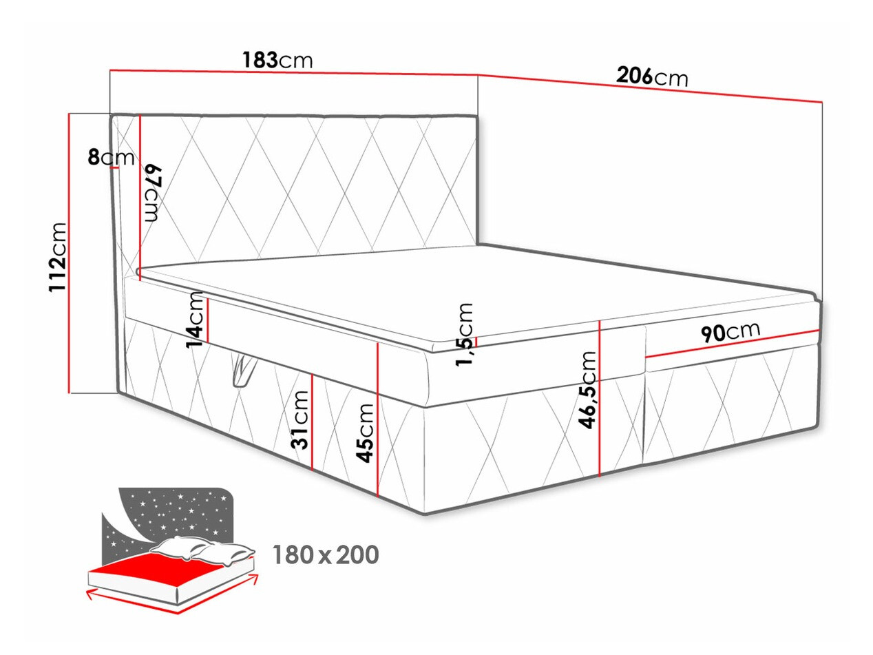 Boxspring Comfivo Avis (Magic Velvet 2217)