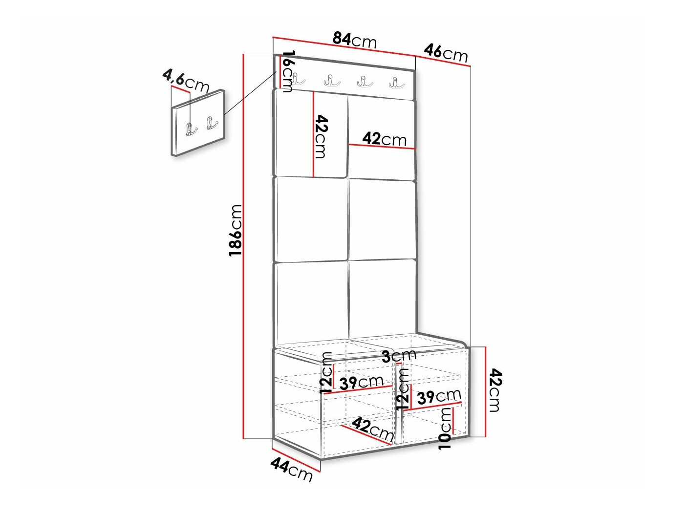 Gangmeubelset Hartford 375 (Wit)