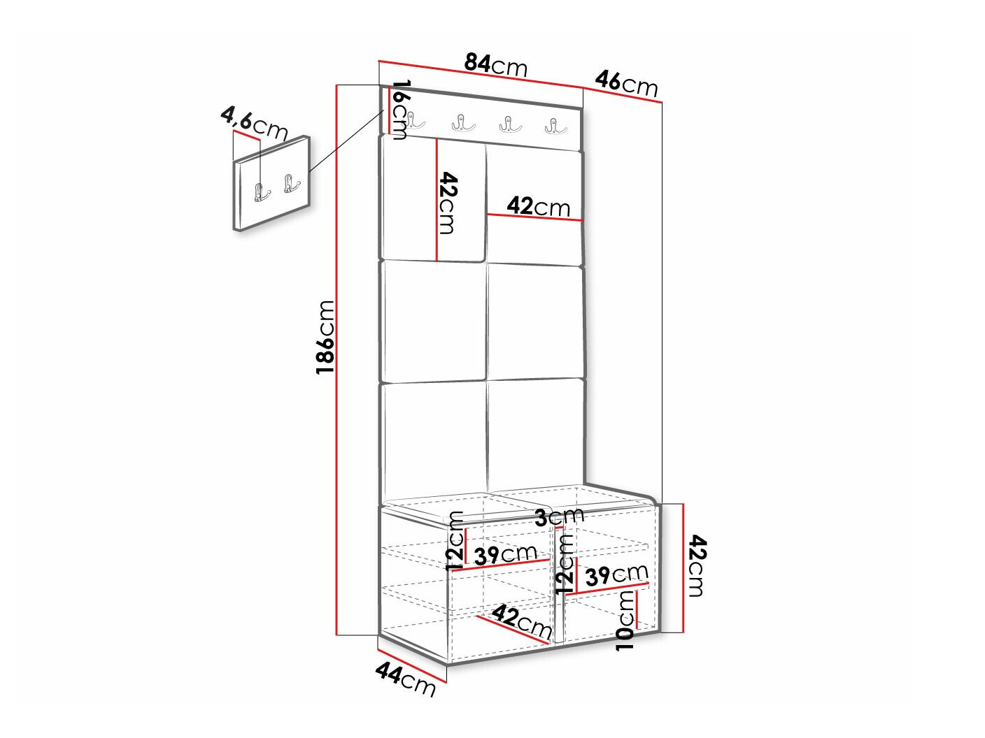 Gangmeubelset Hartford 375 (Wit)