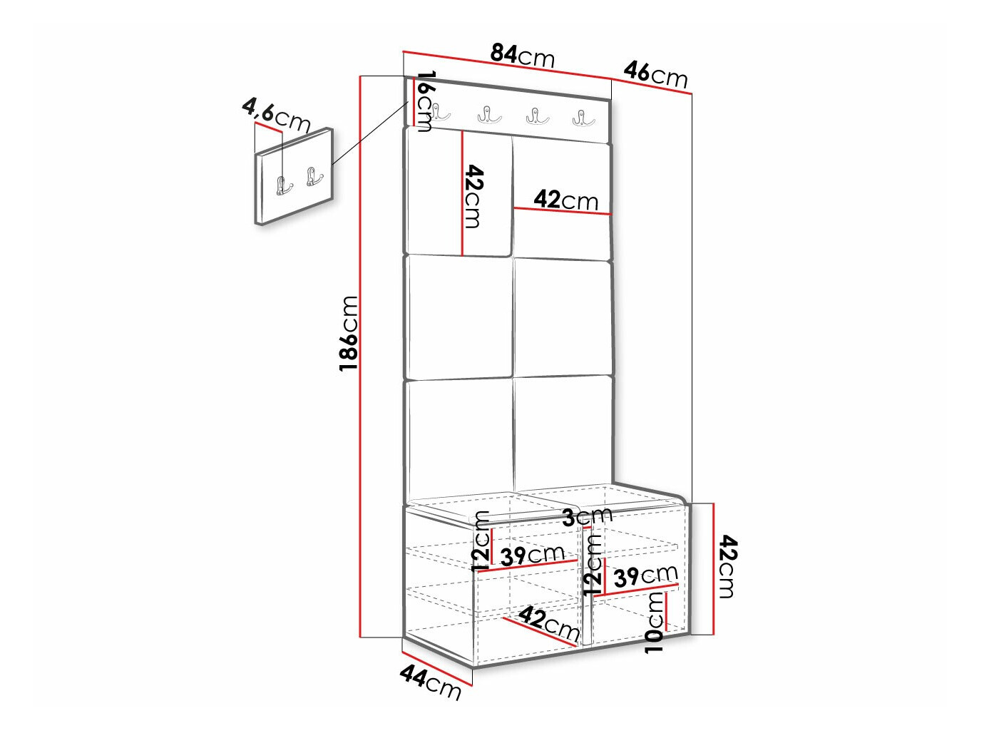 Gangmeubelset Hartford 375 (Wit)