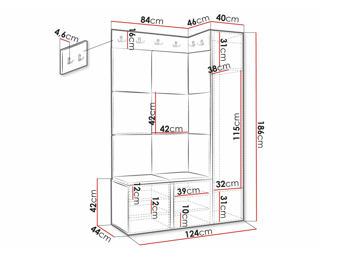 Gangmeubelset Hartford 377 (Wit)