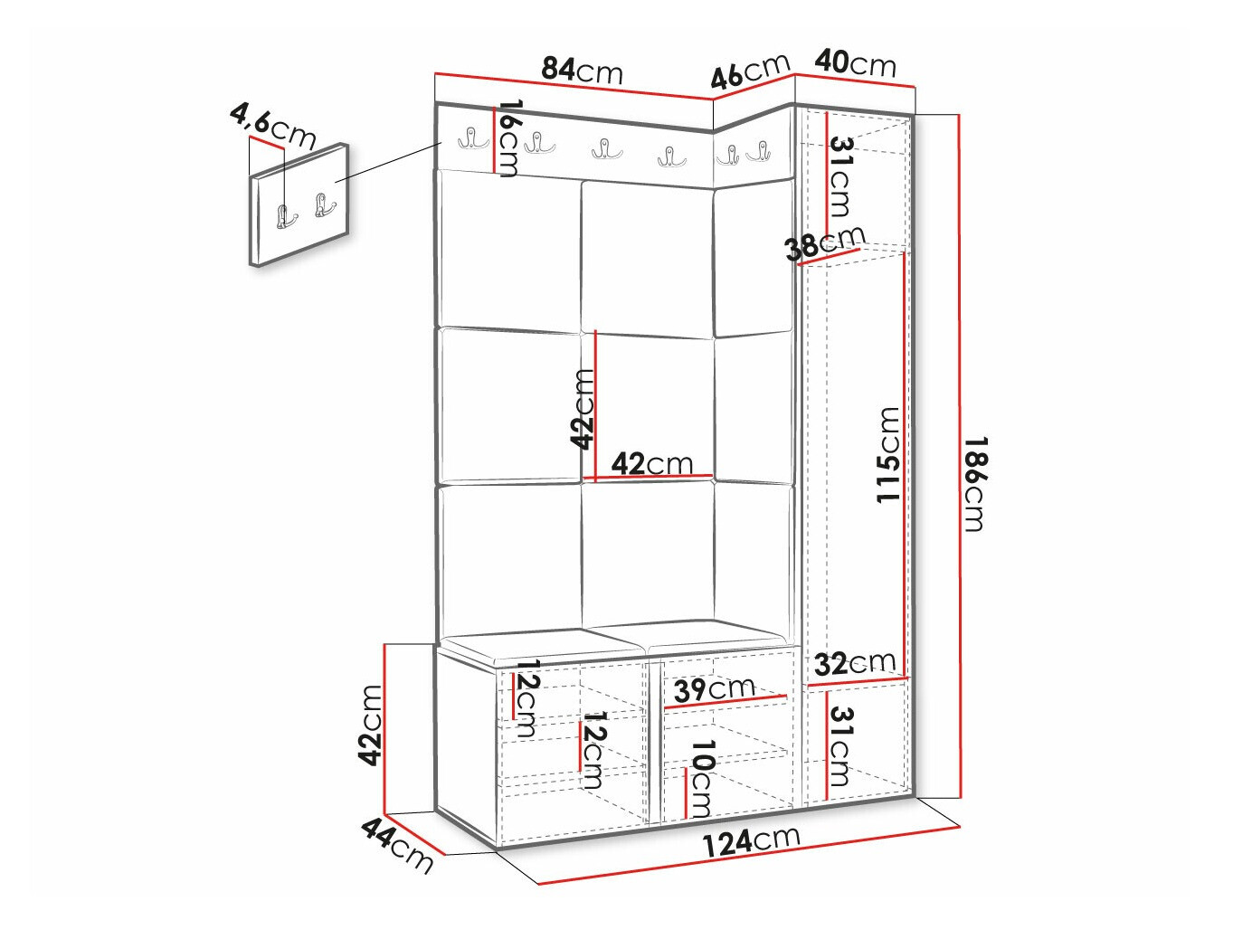 Gangmeubelset Hartford 377 (Zwart)