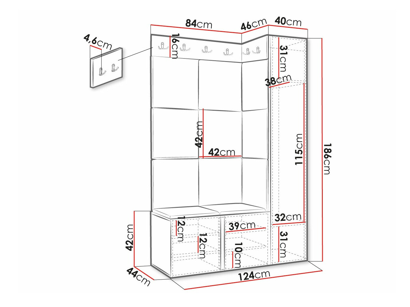 Gangmeubelset Hartford 377 (Zwart)