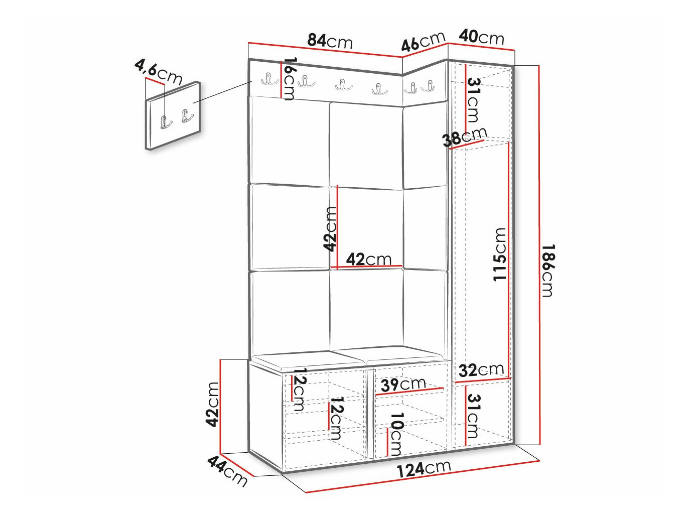 Gangmeubelset Hartford 377 (Wit)