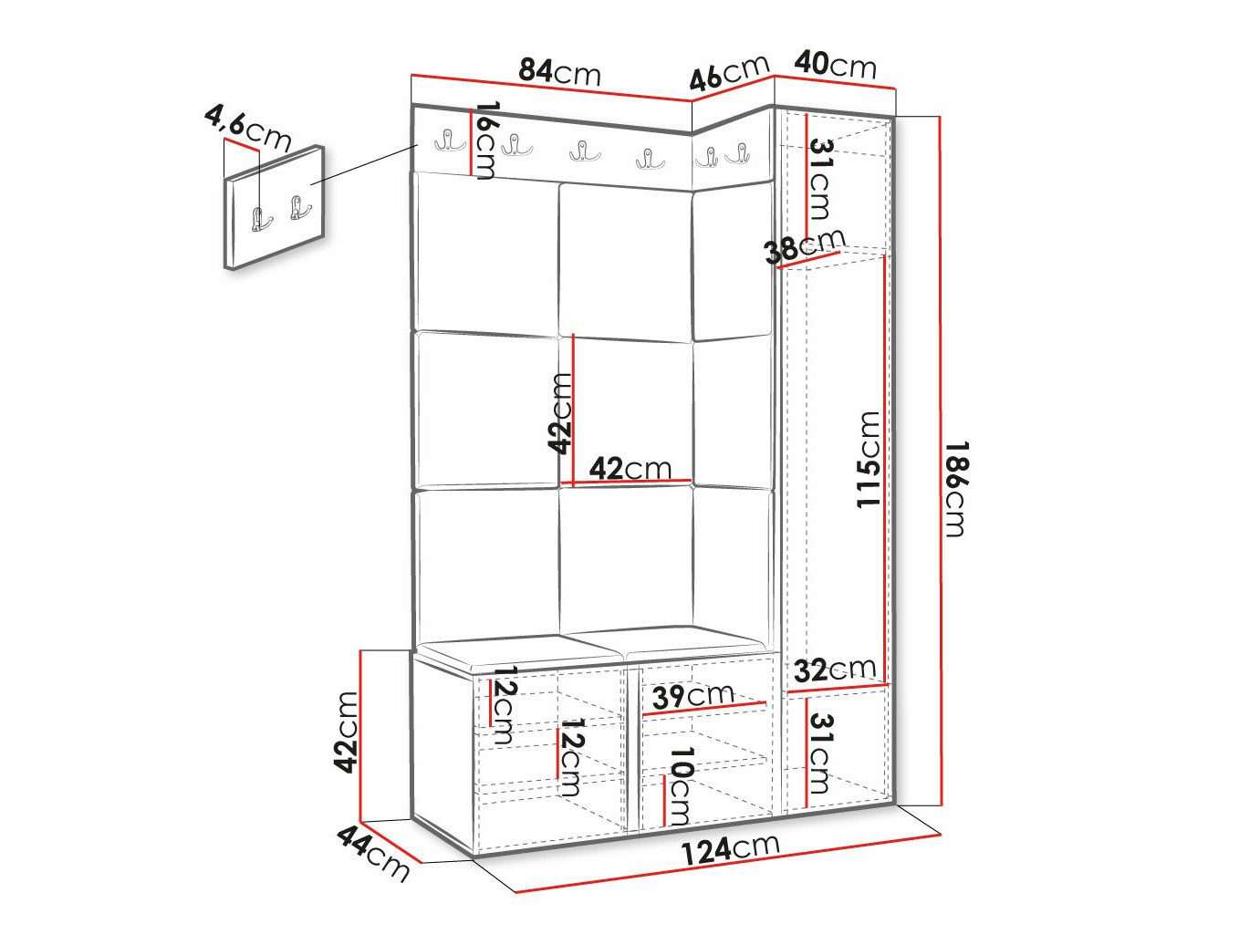 Gangmeubelset Hartford 377 (Wit)
