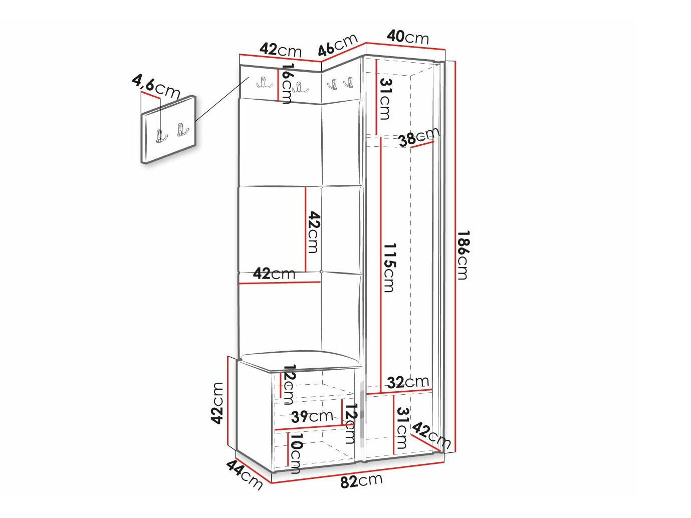 Gangmeubelset Hartford 381 (Wit)