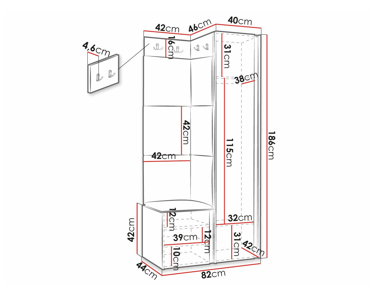 Gangmeubelset Hartford 381 (Wit)